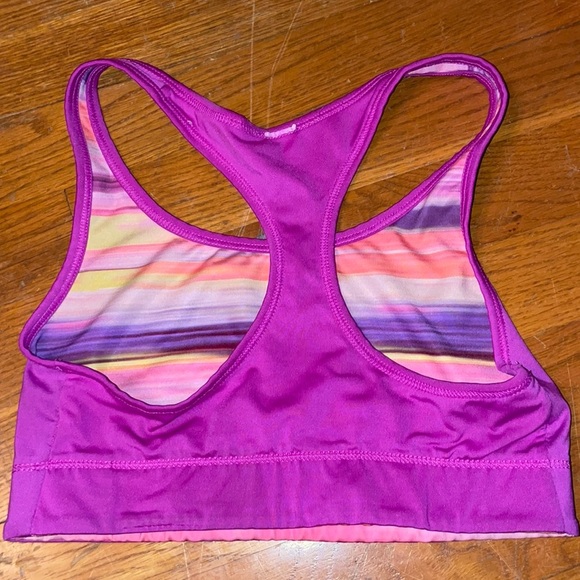 Champion stretchy soft gym sports bra workout pastel sunset purple reversible - Picture 3 of 4